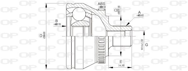 OPEN PARTS Шарнирный комплект, приводной вал CVJ5666.10